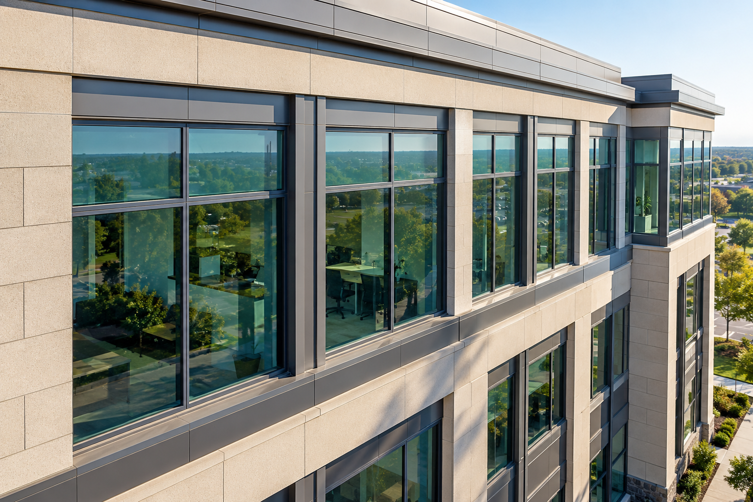 Illustrative aerial view for upper window photography